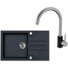 Alveus SET A325 Twilight 05 SETA325 - Drez Granitový Rock 130 - 780x480mm, vanička 400x400x180mm + bateria Elza