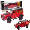LeanToys Terénní auto, kovové, s natahovacím pohonem, otevíracími dveřmi, červené, 1:22
