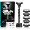 Gillette Mach3 Charcoal holiaci strojček so stojančekom + náhradné hlavice 6 ks