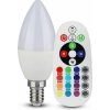 Žiarovka LED sviečková s diaľkovým ovládačom E14 3,5W RGB+3000K 320lm A80 VT-2214 (V-TAC)