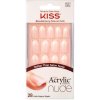 KISS Akrylové nechty – francúzska manikúra pre prirodzený vzhľad Salon Acrylic French Nude 64267 28 ks