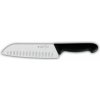 Giesser nôž japonského typu Santoku s výbrusmi v čepele čierny dĺžka čepele 18 cm