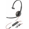 Poly Blackwire 3215 Monaural USB-C Headset +3.5mm Plug +USB-C/A Adapter 8X227AA (8X227AA)