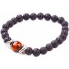Nefertitis Lávový kameň a tigrie oko v kovu náramok korálkový NF7110 - obvod 16 až 23 cm