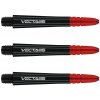Násadky na šípky Winmau Vecta Blade 6, plastové s hliníkovým topom, čierne stredné