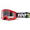 Detské zjazdové okuliare 100% STRATA MINI Clear Lens - Red