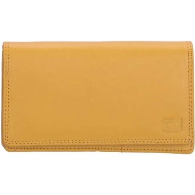 Žltá velká kožená peňaženka Dominas