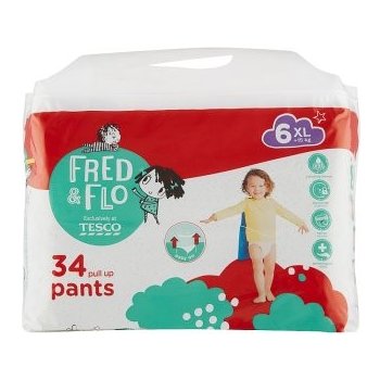 Tesco Fred & Flo Ultra Dry plienkové nohavičky 6 XL 34 ks