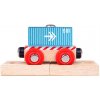 Bigjigs Rail Vagón modrý kontejner