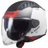 LS2 COPTER II-06 URBANE skúter jet prilba matná biela/červená veľ. XL