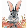 ZUTY Maľovanie podľa čísel KRÁLIK S FAREBNÝMI KVIETKAMI Rámovanie vypnuté plátno na rám Rozmer 80x100 cm
