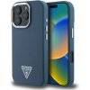Guess PU Grained Triangle Logo zadný kryt pre iPhone 16 Pro Blue