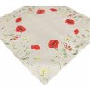 Dekoračný obrus béžový s červenými makmi Šírka 85 cm | Dĺžka 85 cm biela