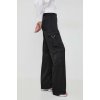 Nohavice Karl Lagerfeld dámske, čierna farba, rovné, vysoký pás 240W1000 38