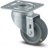Antistatické prístrojové koleso TENTE otočné, 50 mm, platnička, sivá guma