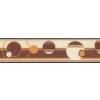 IMPOL TRADE Samolepiaca bordúra abstraktné kruhy hnedo-oranžovej 50027 5 m x 5 cm