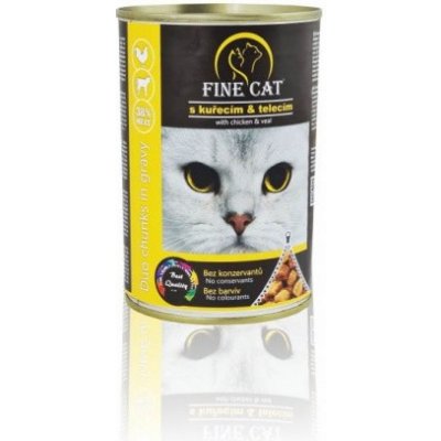 Fine Cat pro kočky DUO Kuřecí Telecí 415 g