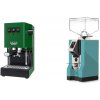 Gaggia New Classic E24 BC, green + Eureka Mignon Specialita, CR tiffany blue