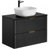 ArtCom Kúpeľňová skrinka s umývadlom a doskou ADEL Black DU80/1 | 80 cm