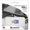 Kingston USB flash disk OTG, USB 3.0, 256GB, Data Traveler microDuo3 G2, strieborno-fialový, DTDUO3CG3/256GB, USB A / USB C