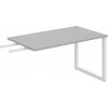 Pracovný stôl UNI O, kolmo reťaziaci, 140x75,5x80 cm, sivá/biela