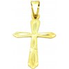 MYRO Zlatý prívesok v tvare kríža zo žltého zlata