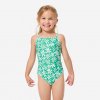 NABAIJI Dievčenské jednodielne plavky Madina zelené s rastlinným vzorom