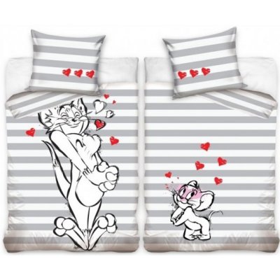 Carbotex bavlna obliečky Tom a Jerry srdce 140x200 70x90 od 22,41 € -  Heureka.sk
