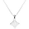 Šperky eshop - Strieborný náhrdelník 925 - štvorcípa hviezda zdobená bielou glazúrou, lesklá retiazka S19.12