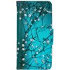 TopQ Knižkové puzdro na iPhone 11 modré s kvetmi