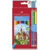 Farebné pastelky Faber-Castell, 12 farieb + 6 farieb