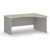 Ergonomický kancelársky písací stôl PRIMO GRAY, 160x120 cm, pravý, sivá/breza