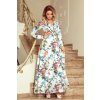 245-1 Maxi zavinovacie šaty / biele s potlačou