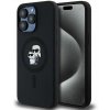 Karl Lagerfeld Liquid Silicone Karl and Choupette Heads iPhone 15 Pro Max čierne