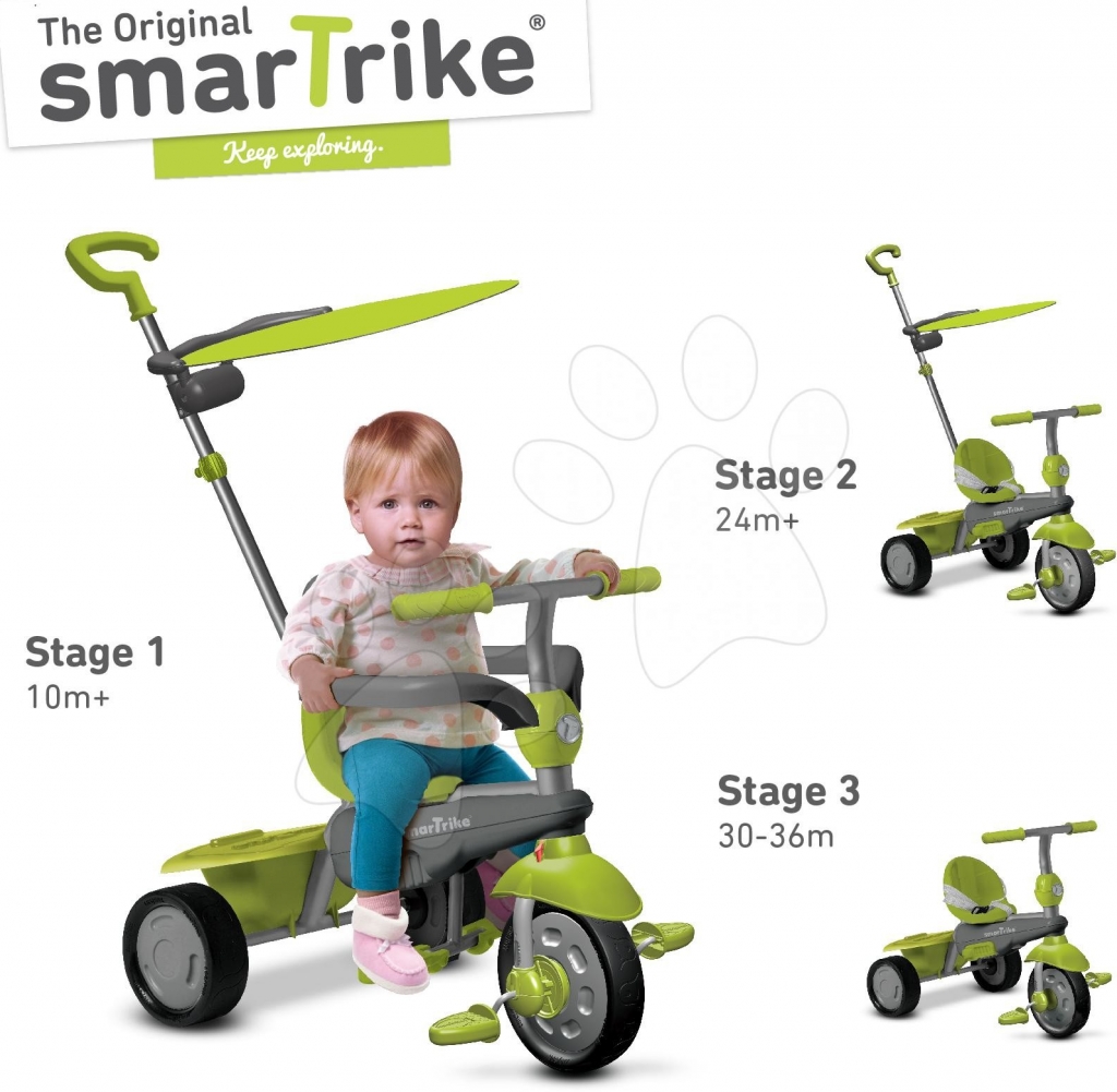 Smart Trike 6190700 CARNIVAL GREEN TouchSteering 3v1 ultraľahké ovládanie  zeleno sivá od 56,99 € - Heureka.sk