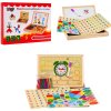 JOKO Drevená tabuľa Obojstranná, skladacia pre deti na UČENIE + Magnetické Puzzle 2v1 + Magnetické Hodiny