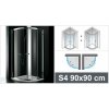 Aquatek MASTER MASTERS4CH9062 (Štvrťkruhový sprchový kút v celorámovom prevedení)