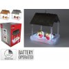 Dekorácia búdka vtáčia LED 18,5x16,5x23 cm s časovačom akryl mix