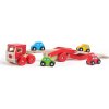 Bigjigs Toys Drevený nákladiak s autíčkami