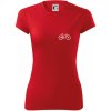 Obrázok kolesa na prsníku horský bicykel - Dámske Fantasy športové (dresovina) - XS ( Červená )