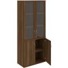 Policová skriňa Strong, zámok, 80x192x40 cm, orech/orech - 1 kus - 1 KS - áno - 4 - 60 mesiacov - rovná - kombinovaná - Hobis - 2x sklenené a 2x plné - 80 cm - Strong - 40 cm - 192 cm - orech - 77.7 k