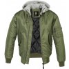 Pánska bunda Brandit MA1 Sweat Hooded Bomber, olivová