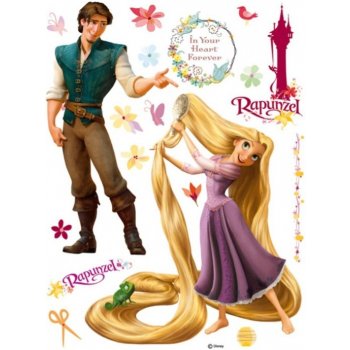 Maxi nálepka na stenu Rapunzel a princ AGF 852 85x65 cm