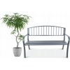 Záhradná lavička Bauerkraft kovová s operadlom, sivá, 125 x 53 x 82 cm