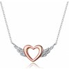 Olivie Strieborný náhrdelník srdce s krídlami 5047