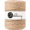 Bobbiny 3PLY Macramé Rope 5 mm 100 m Biscuit Špagát