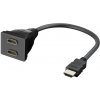 Rozdvojka Y HDMI 1xM-2xF, 20cm pozlátené konektory