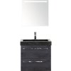 Kúpeľňová zostava Sanox Seville prírodný kameň zrkadlo 60 cm dub čierny s LED