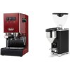 Gaggia New Classic E24, red + Rocket Espresso GIANNINO, black/chrome