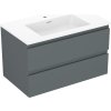 Mexen Orio kúpeľňová skrinka 80 cm s umývadlom Otis, 2 zásuvky, grafit mat/biela mat - 91A10-08047-2-BFF66-W18M01